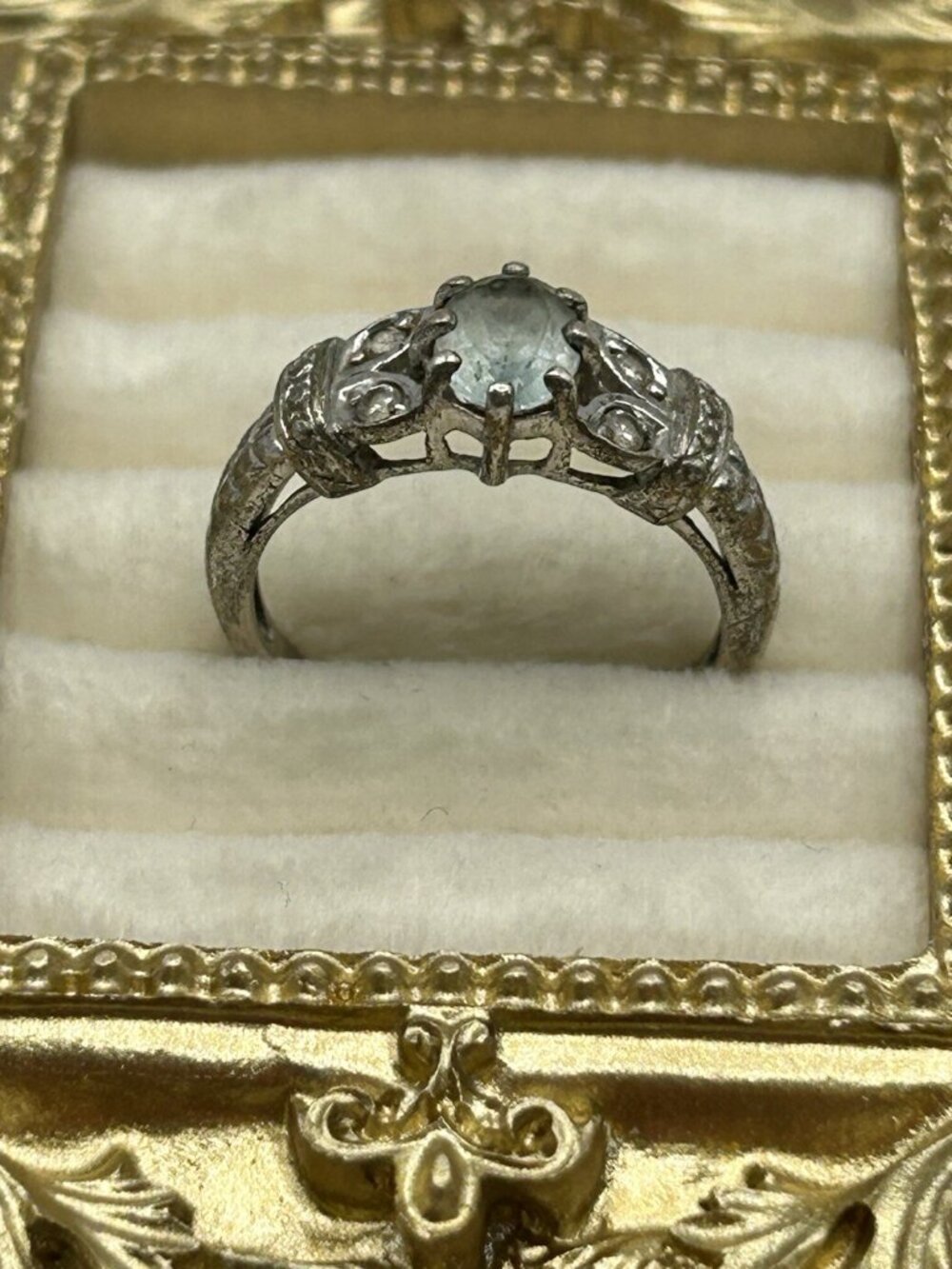 Vintage Ring 925 Sterling Silver Topaz Size 10 Clear Cubic Zirconia Elegant Gift - Picture 5 of 14